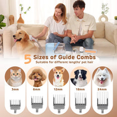 HEAPETS deshedding brush clears loose fur for sleeker coat