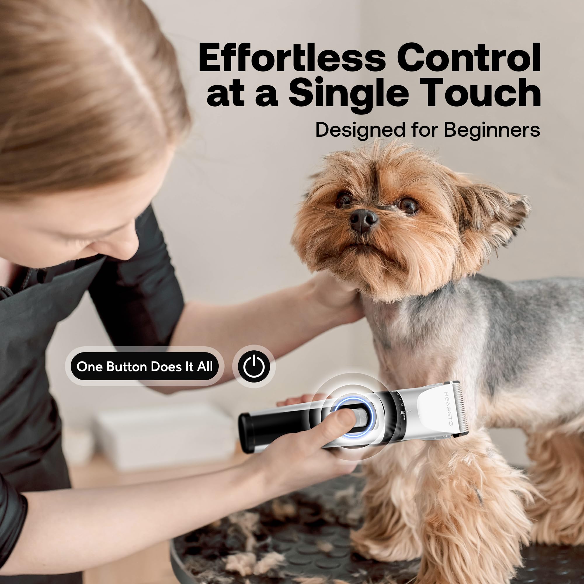 HEAPETS dog clippers battery life 3 hours for long grooming sessions.