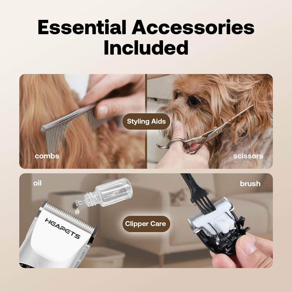 HEAPETS dog clippers cleaning and waterproof blade for easy upkeep.