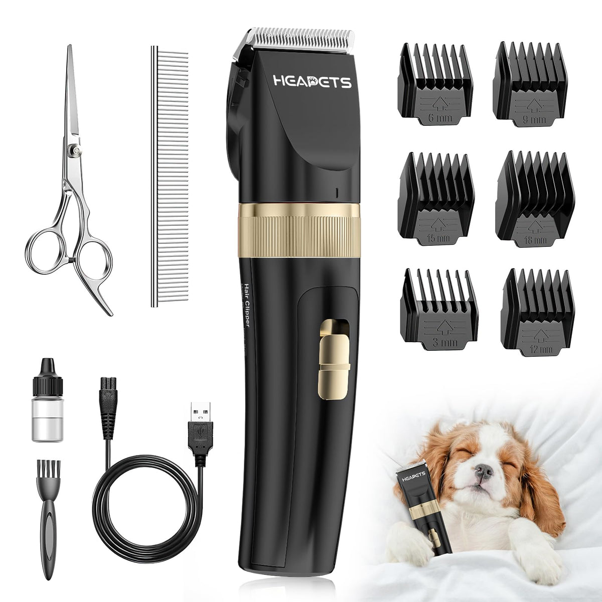 HEAPETS dog clippers cordless-design for flexible grooming anywhere.