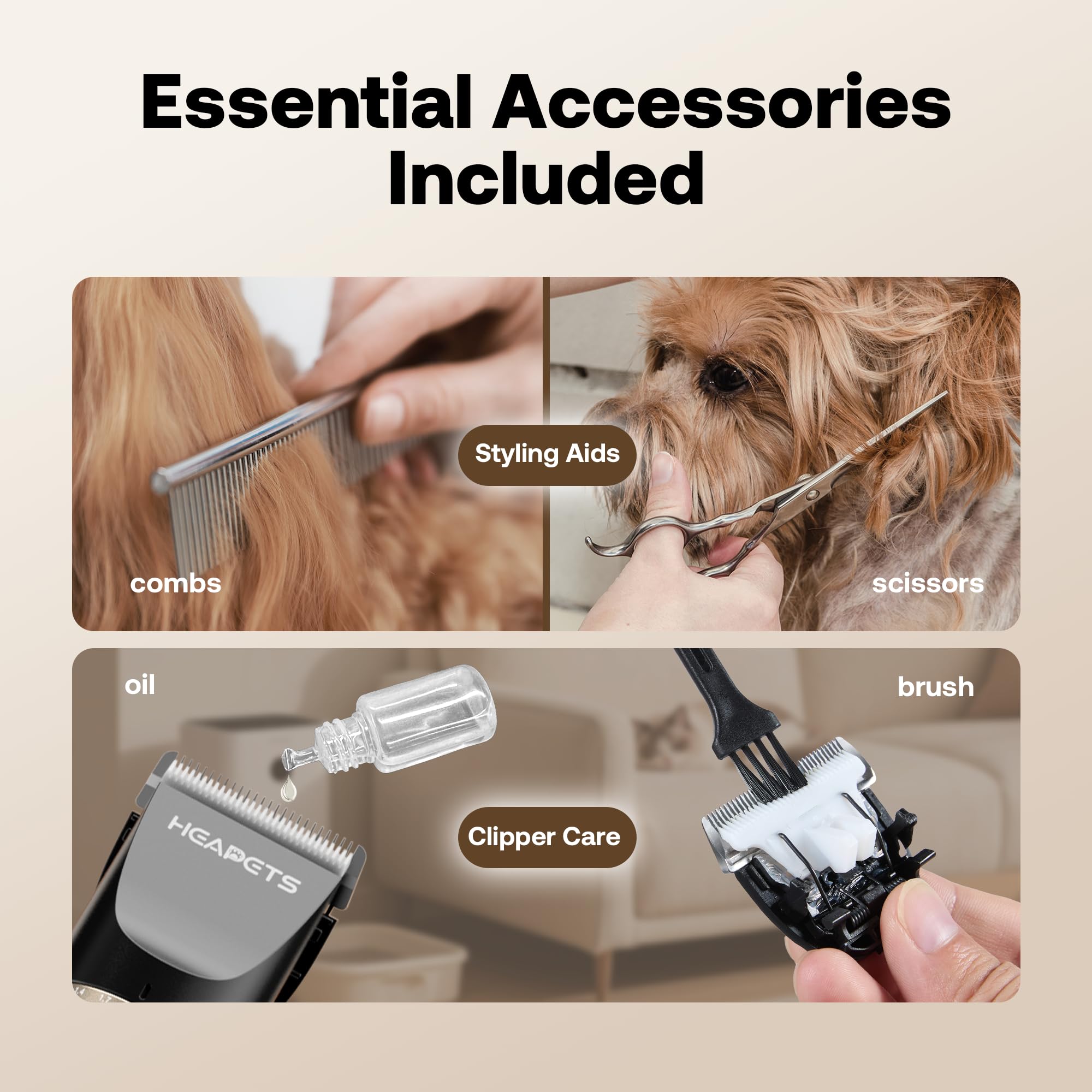 HEAPETS dog clippers easy-maintenance for quick upkeep.