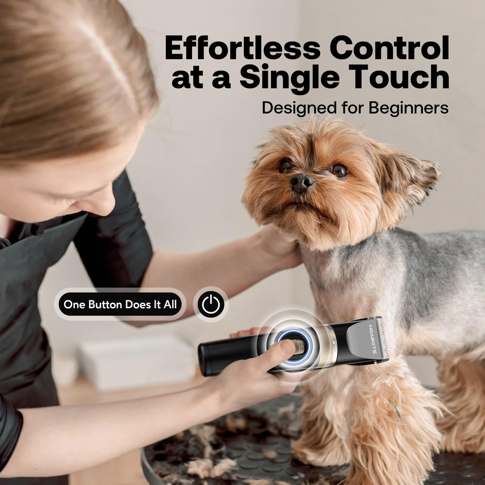 HEAPETS dog clippers rechargeable-battery offers long-lasting sessions.