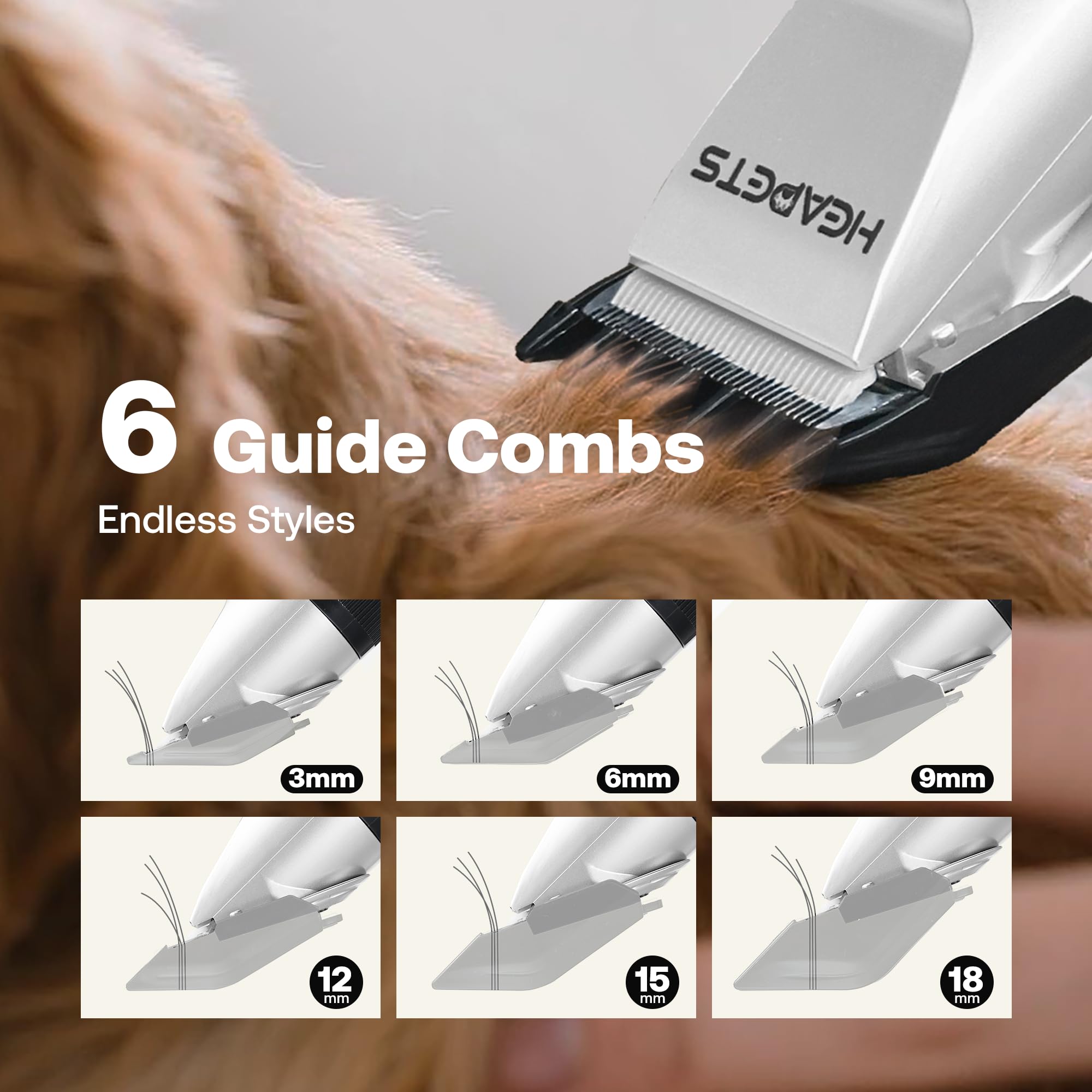 HEAPETS dog clippers USB rechargeable for flexible charging anywhere.