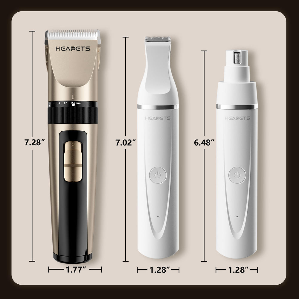HEAPETS pet grooming session showing cordless quiet operation