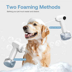 HEAPETS brush attachment with soft silicone bristles massages while cleaning.