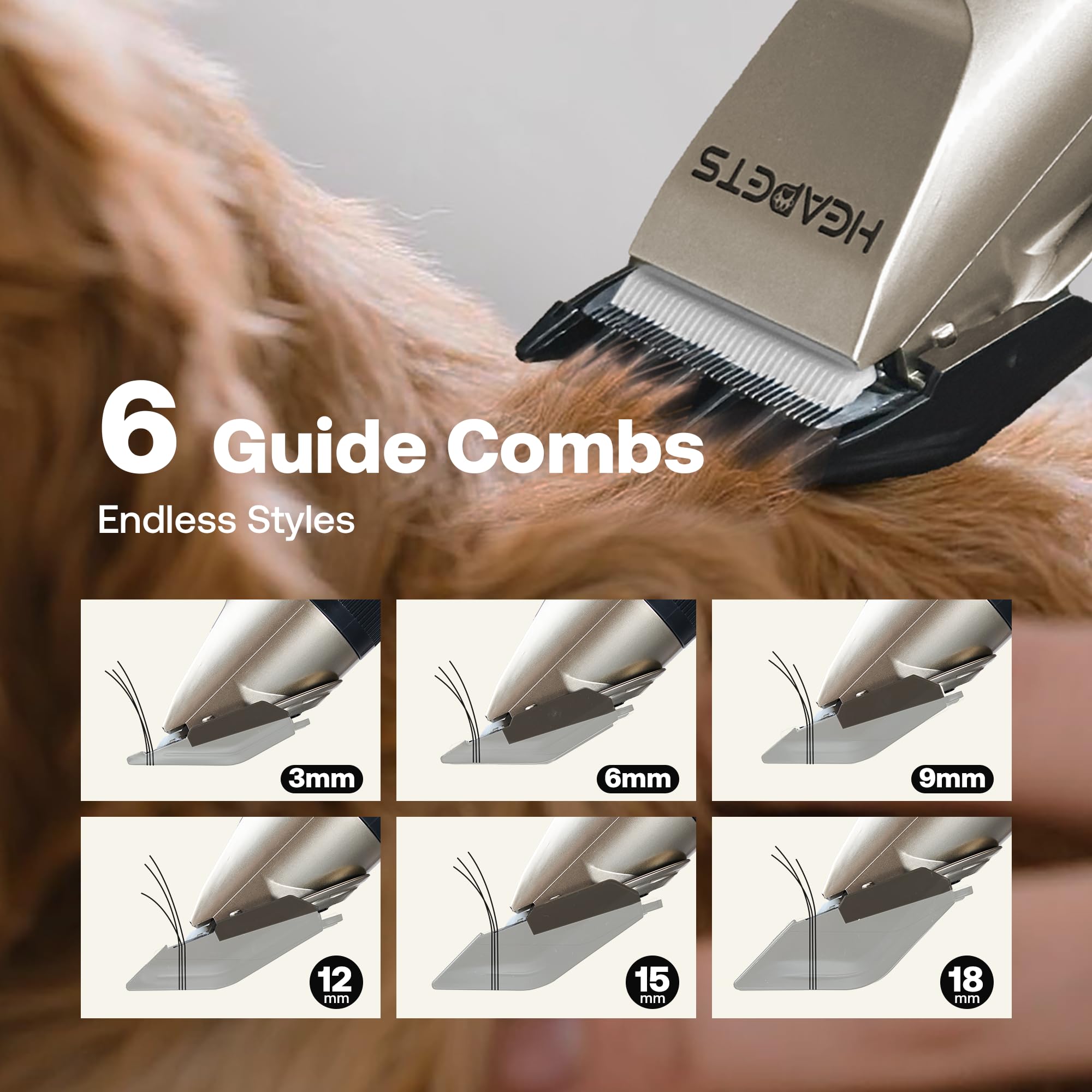 HEAPETS guard combs 3-18mm for different coat lengths