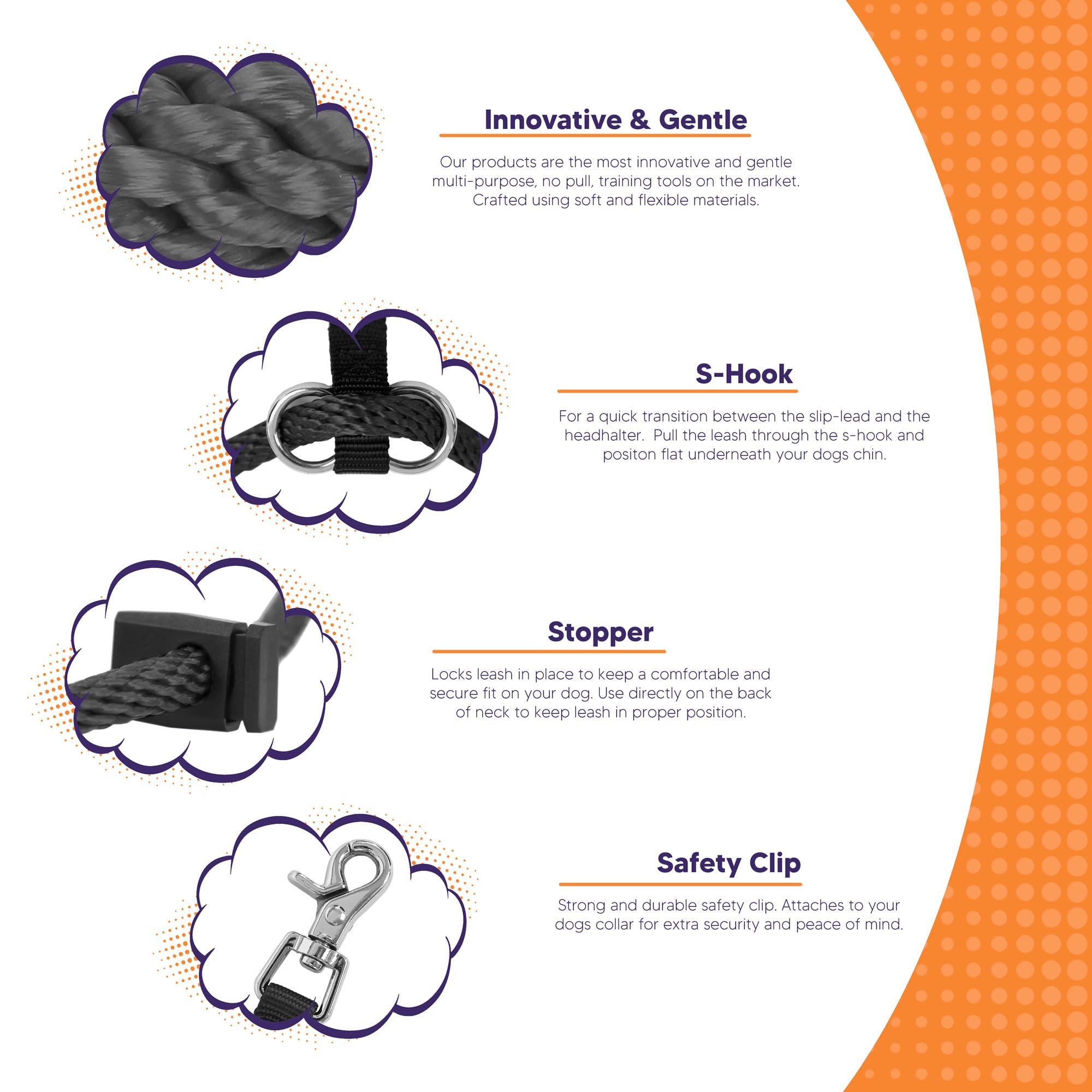 Heather's Heroes The Sidekick soft rope design enables gentle guidance during everyday strolls.