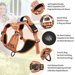 HEELE dog harness chest-strap close-up demonstrates no-pull design for smoother walks