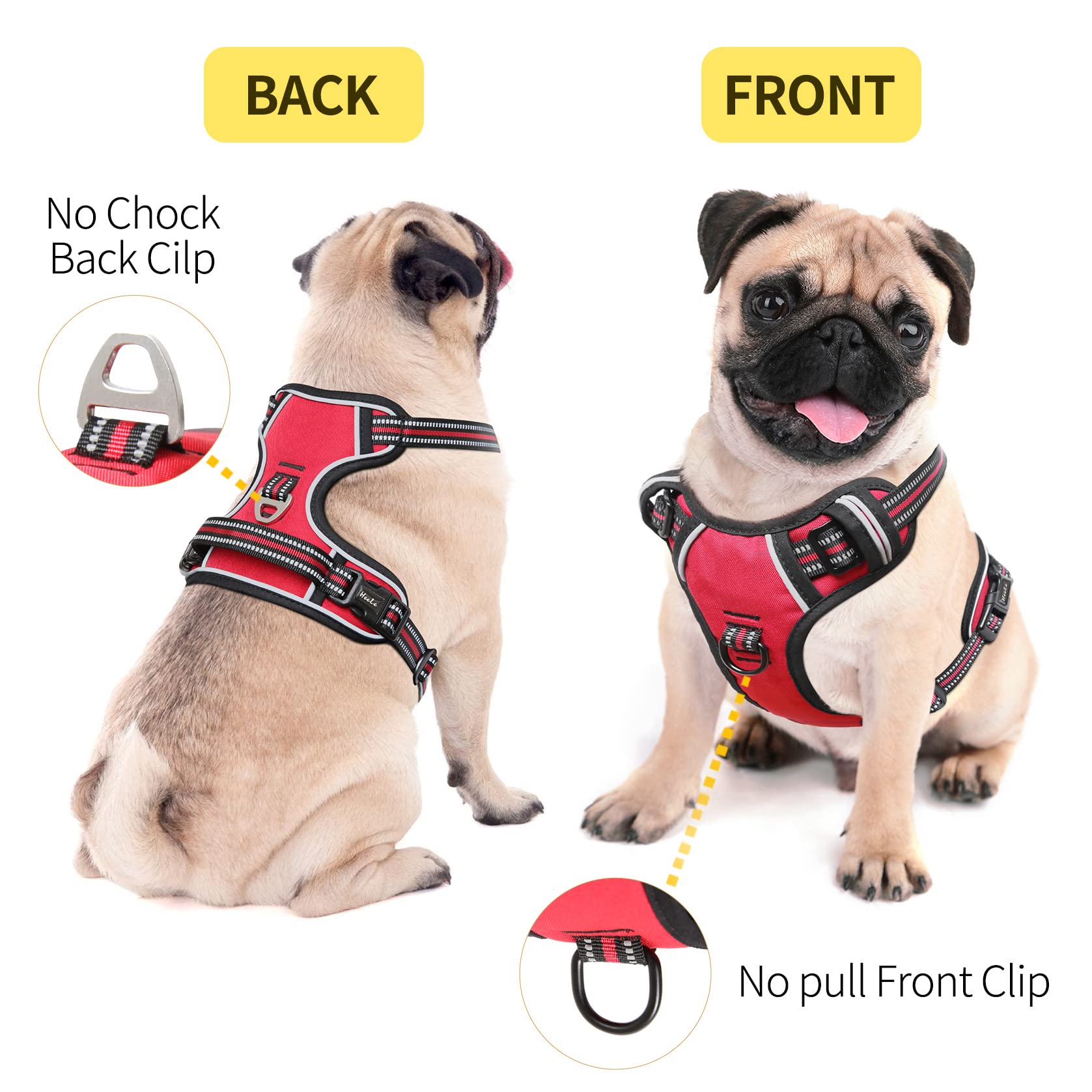 HEELE Dog Harness adjustable straps ensure a snug, growing fit.