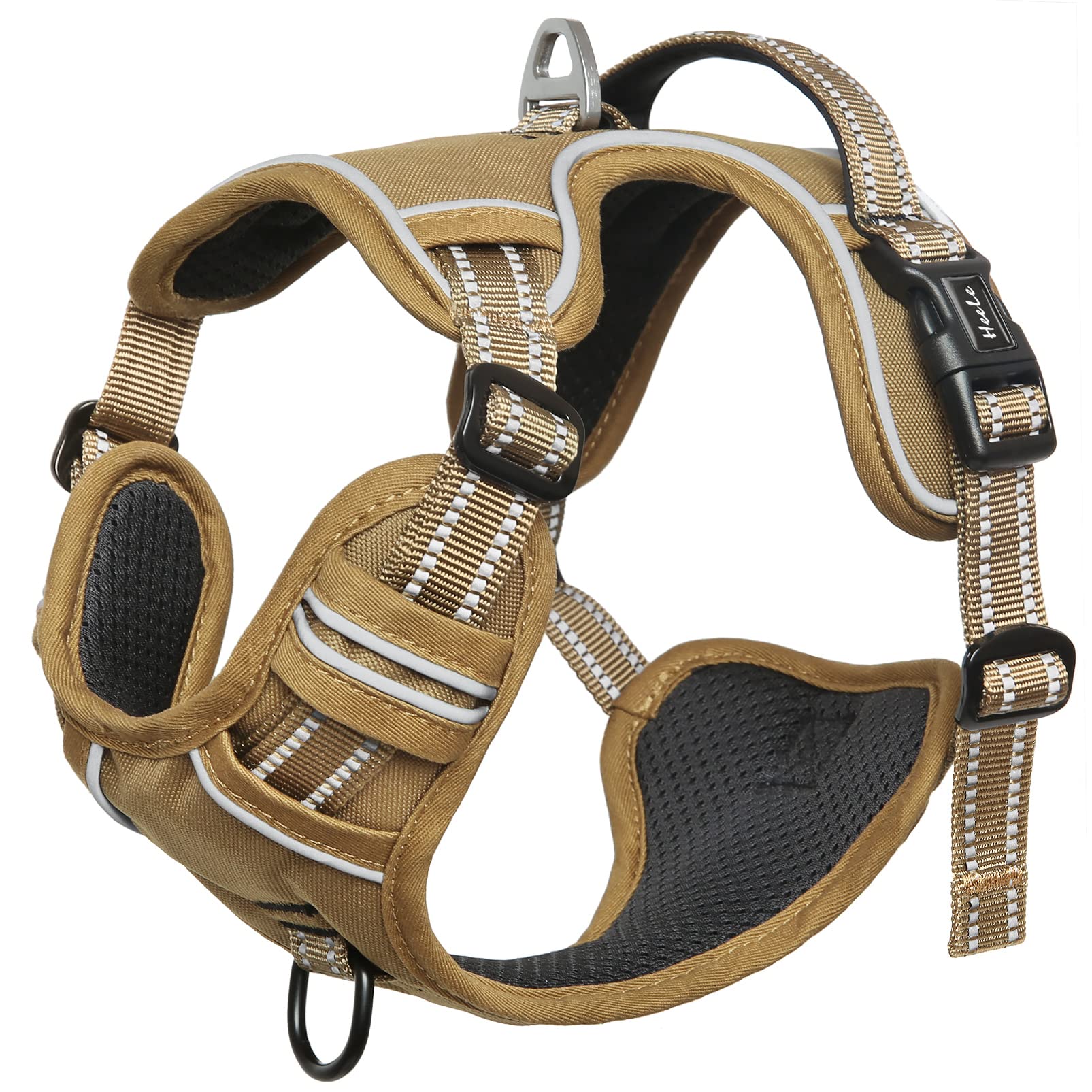 HEELE dog harness reinforced back handle for quick control or car rides