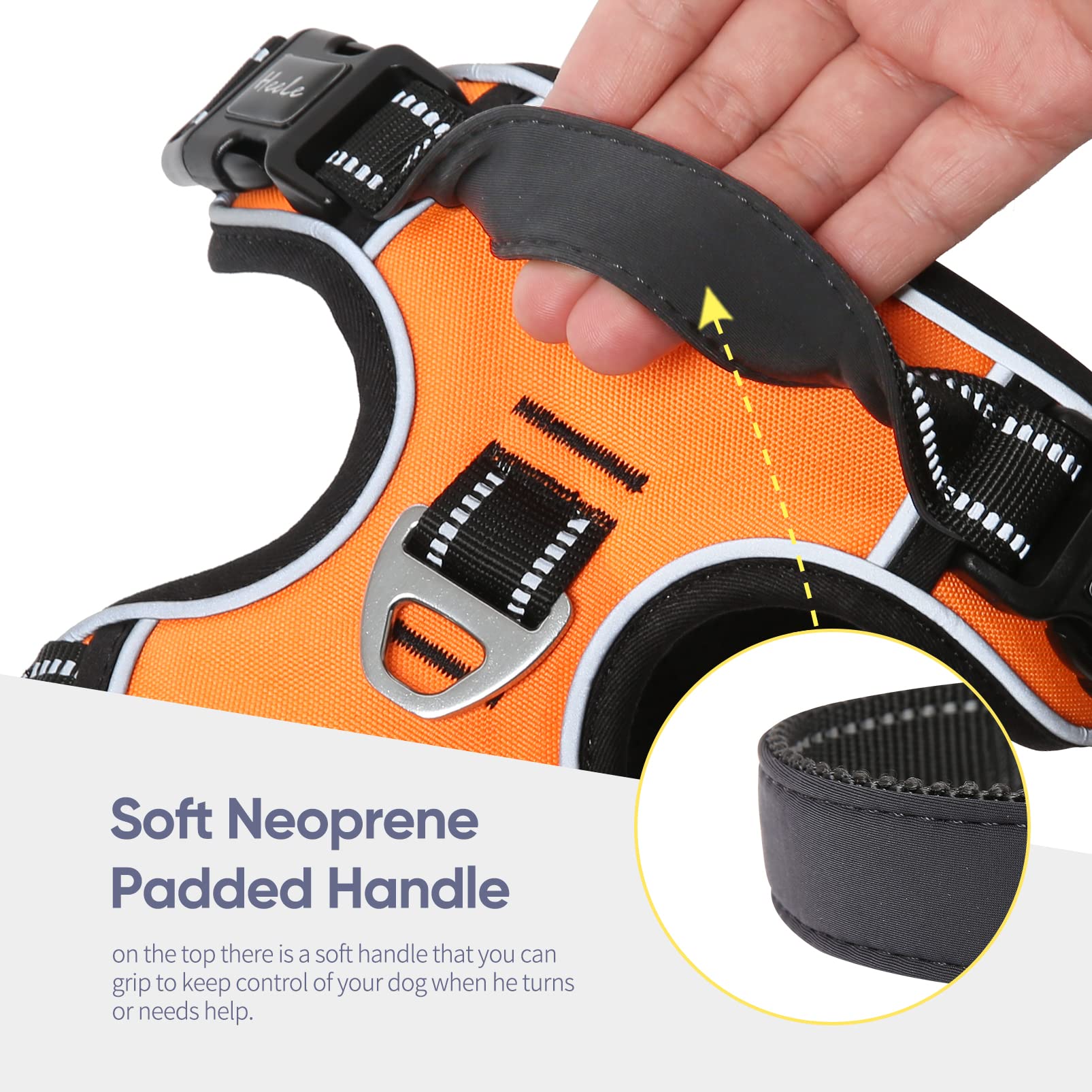 HEELE harness back handle for easy control and car entering