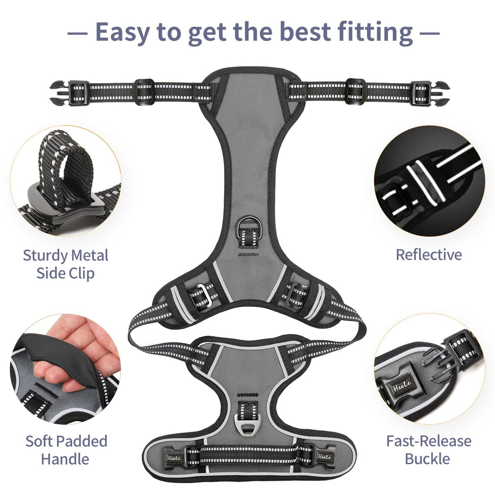 HEELE Dog Harness back-handle-walking provides quick control during outdoor strolls
