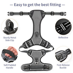 HEELE Dog Harness back-handle-walking provides quick control during outdoor strolls