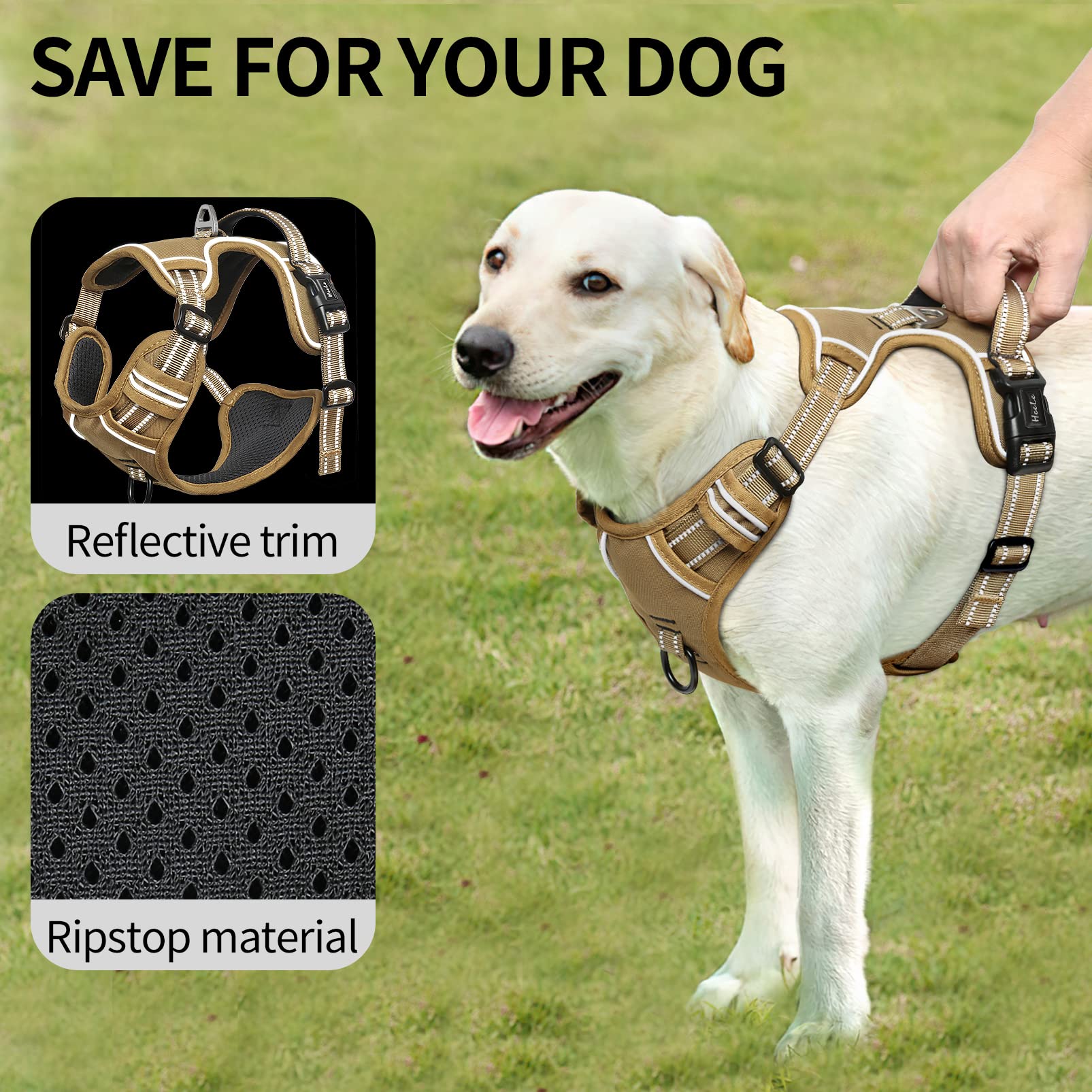 HEELE dog harness breathable mesh lining keeps dogs cool during activity