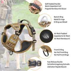 HEELE dog harness front chest ring enabling anti-pull training during walks