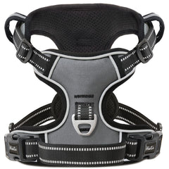 HEELE Dog Harness front view illustrates no-pull design for calmer walks