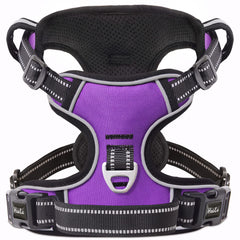 HEELE dog harness front view showing no-pull design for calmer walks.