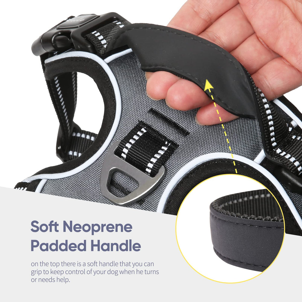 HEELE Dog Harness reflective-strip-dark-walk increases safety during night trips