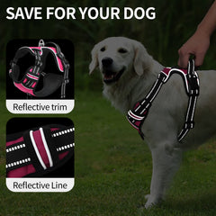 HEELE dog harness rose XL reflective strips for safer evening walks
