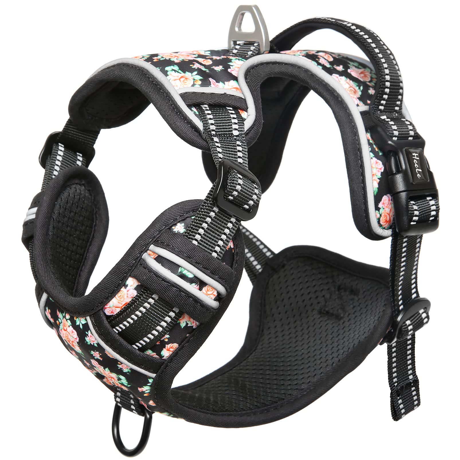 HEELE Flower-Black breathable mesh lining keeps dogs cool outdoors.