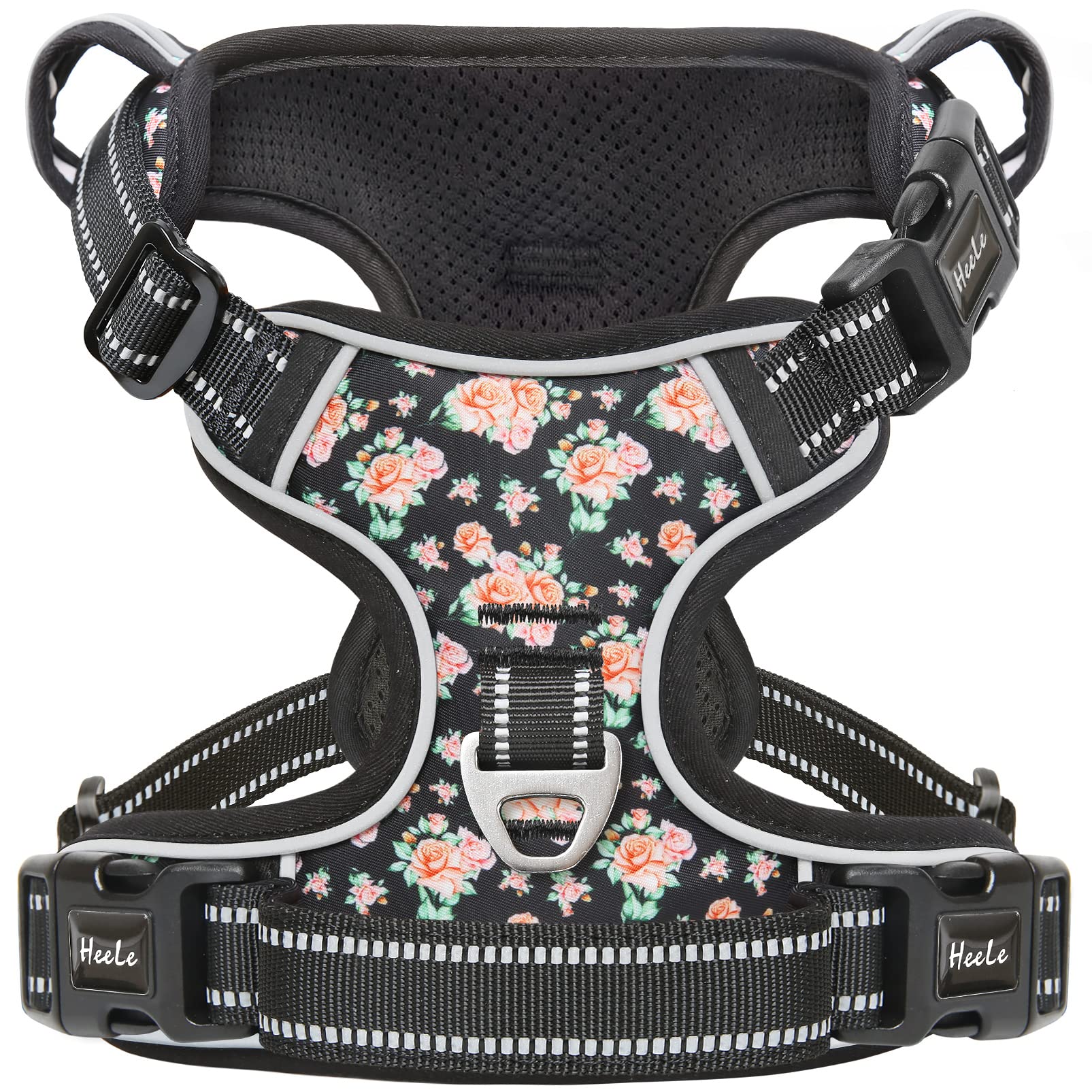 HEELE Flower-Black durable nylon oxford construction for long-lasting wear.