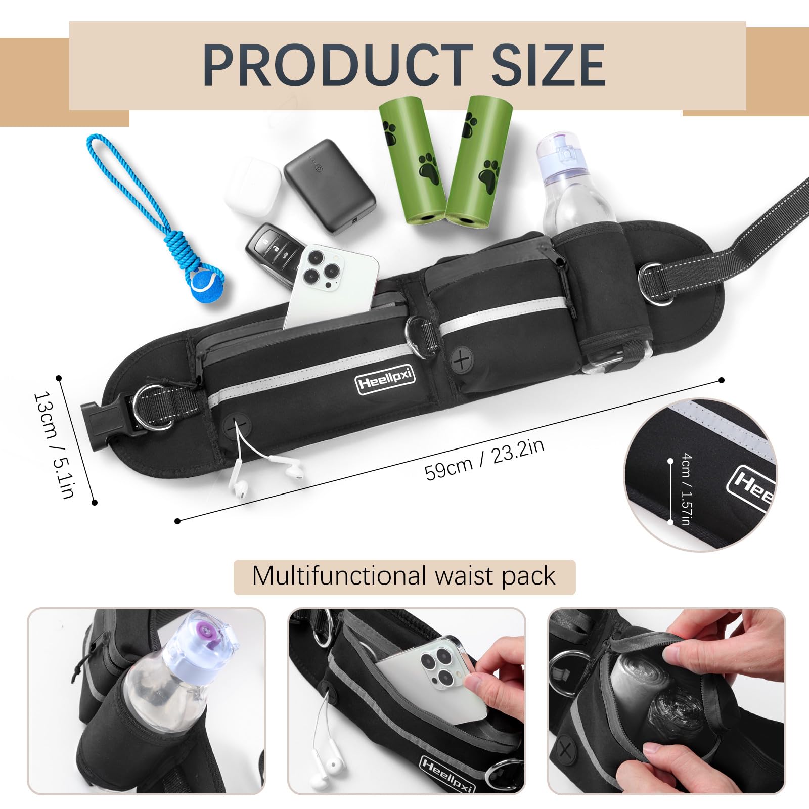 Heellpxi heavy-duty D-ring offers secure leash connections for reliability.