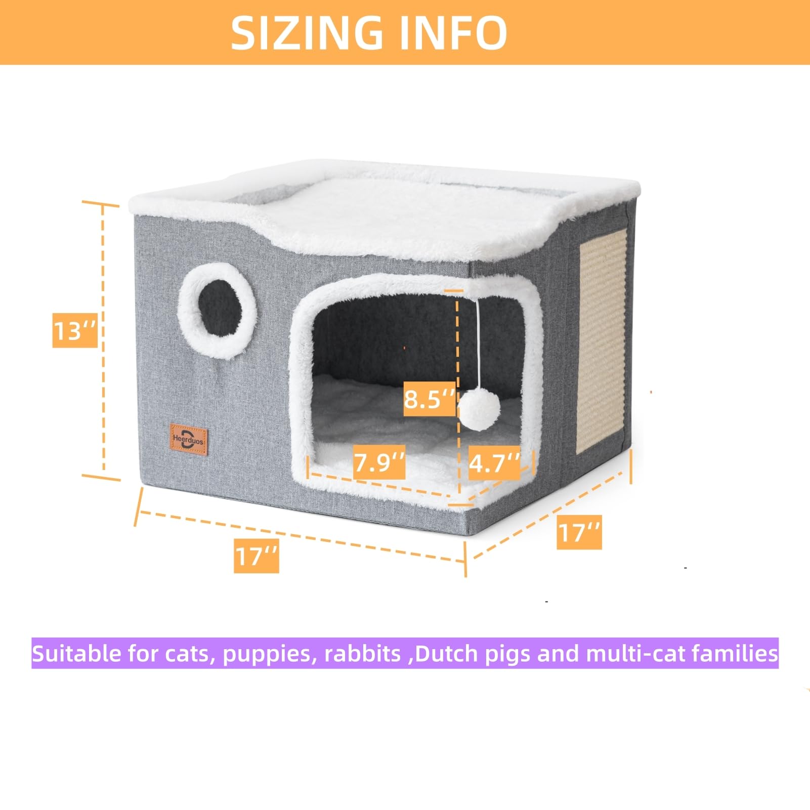 Heerduos removable mat offers easy washing and warmth.