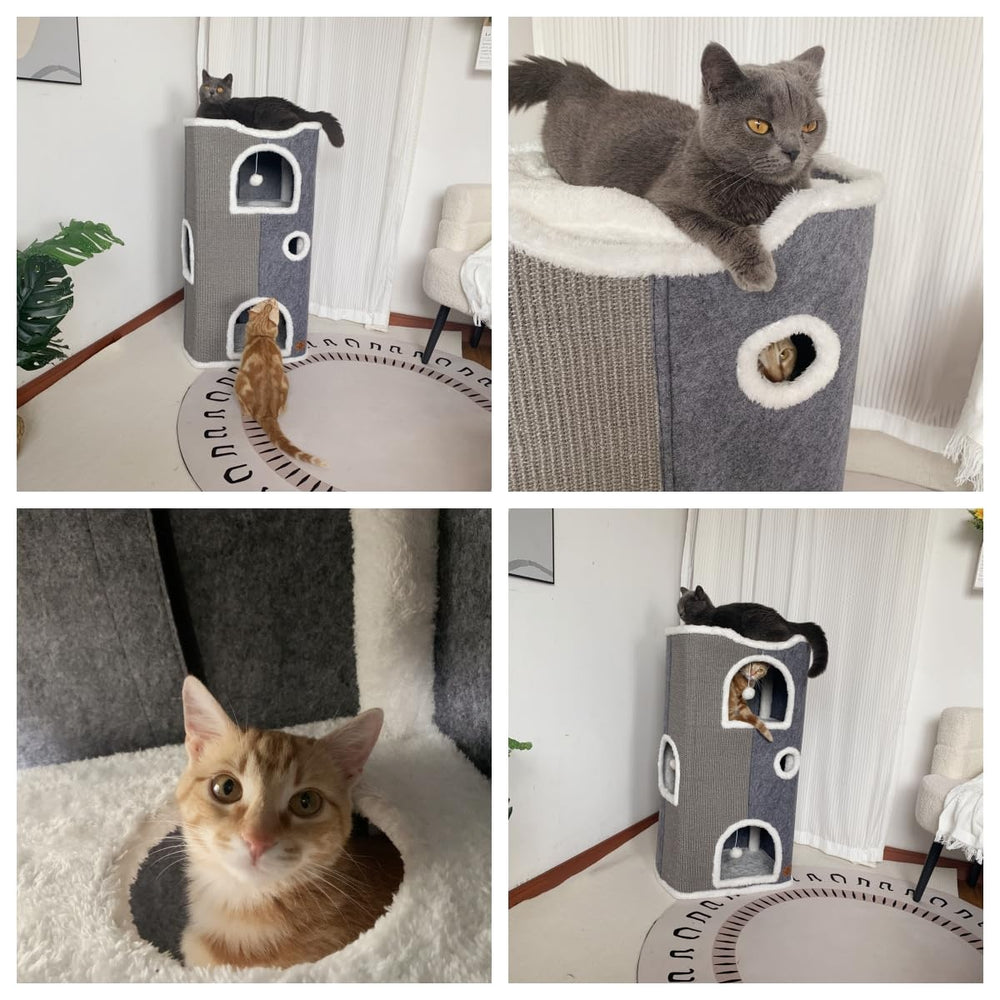 Heerduos multi-cat haven with hideaways for resting and observing