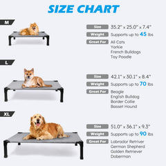 Heeyoo cama para perro con malla Textilene: ventilación y limpieza rápida.