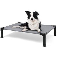 Heeyoo cooling dog bed with mesh frame provides breathable comfort on warm days.