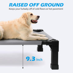 Heeyoo cooling elevated dog bed non-slip feet protect floors and stay put