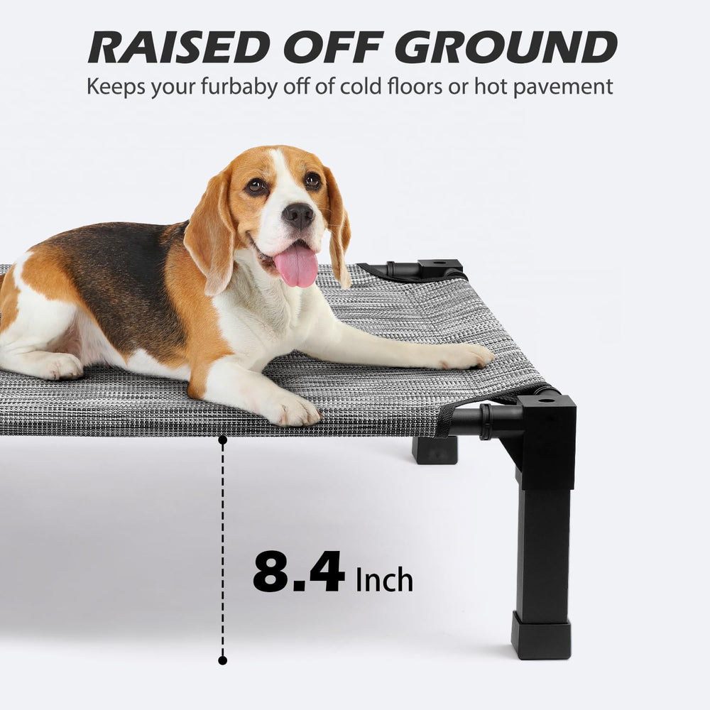 Heeyoo cooling elevated dog bed non-slip feet protect floors and stabilize.