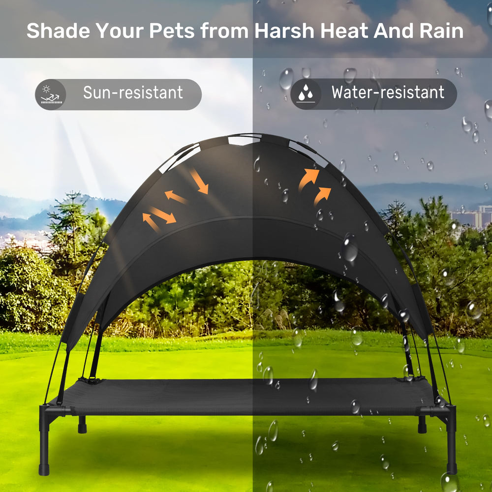 Heeyoo dog bed assembly makes quick shade setup for parks or beaches.
