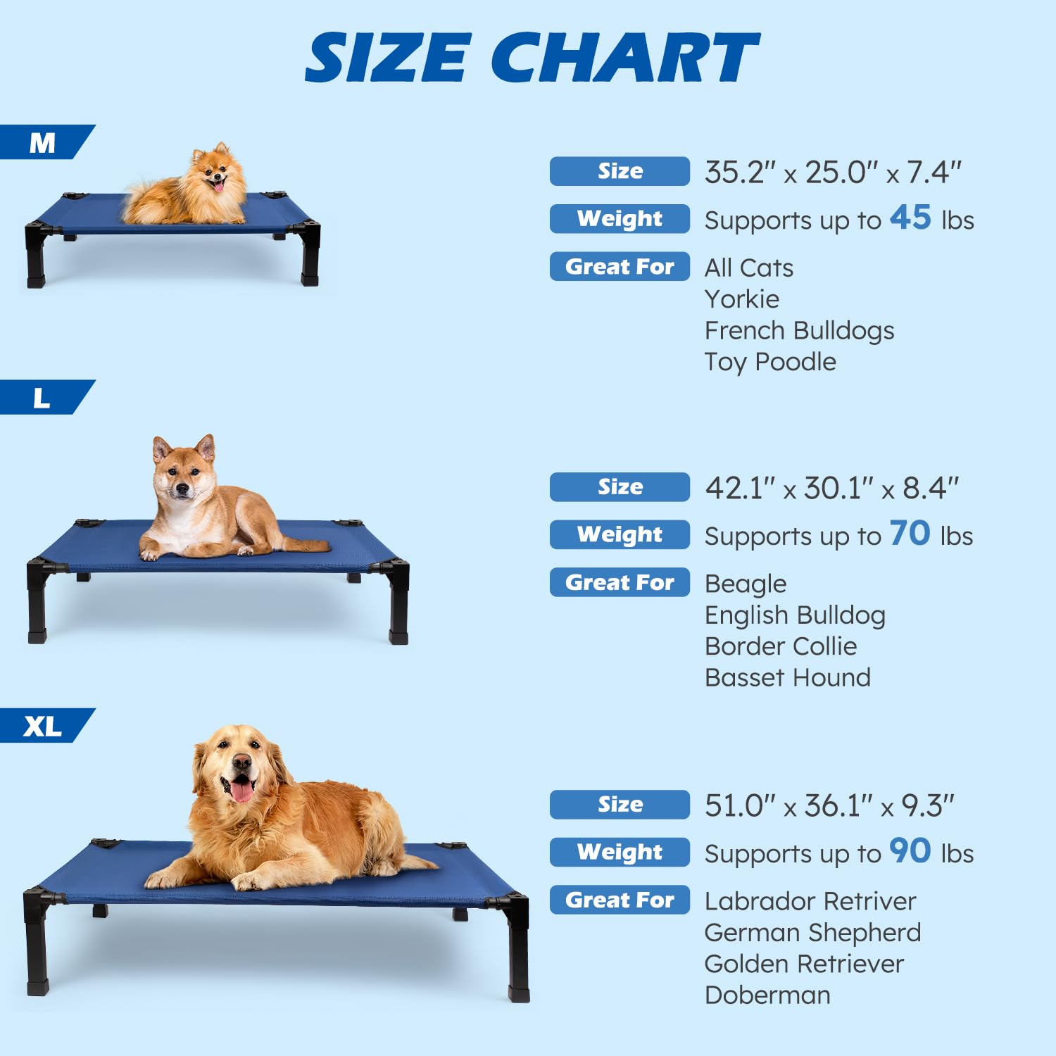 Heeyoo dog bed with metal frame outdoors setup shows sturdy portable design.