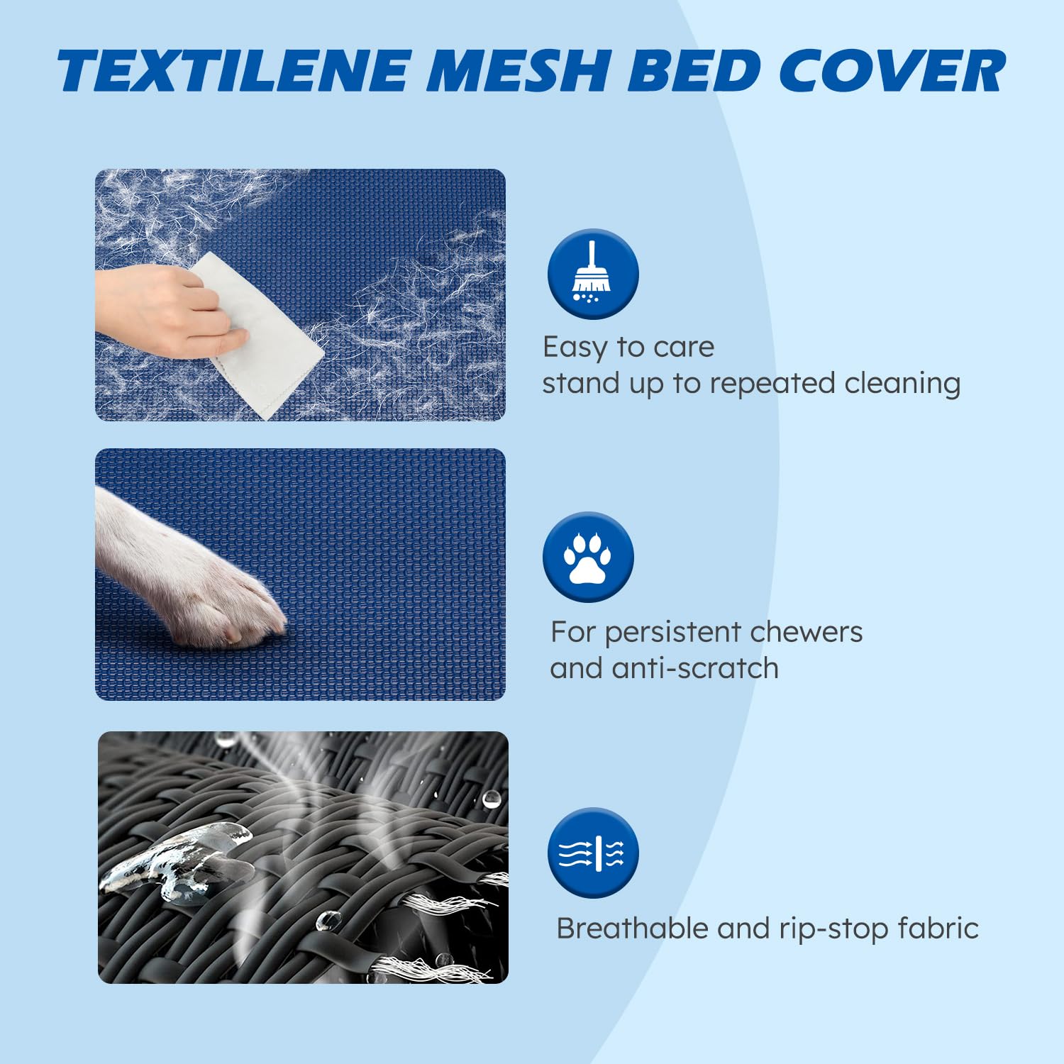 Heeyoo dog bed rubber feet show non-slip stability on various floors.