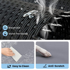 Heeyoo dog bed steel frame detail emphasizing durability outdoors