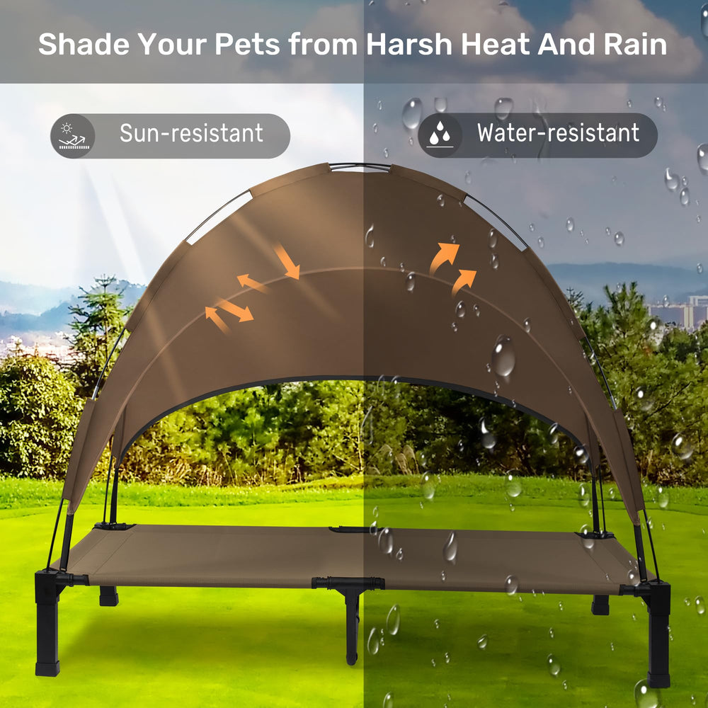 Heeyoo dog bed with canopy shade ready for sunny park days