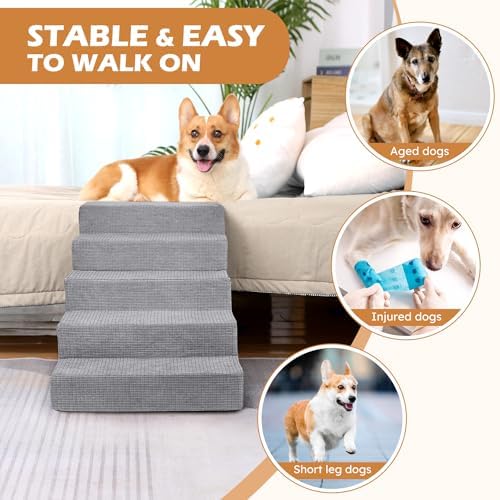 Heeyoo dog stairs removable washable cover simplifies cleaning after outdoor adventures.