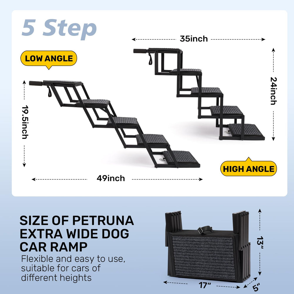 Heeyoo dog steps adjustable height helps fit SUVs trucks and sedans easily