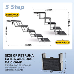 Heeyoo dog steps extended to 5 steps for safe SUV entry.