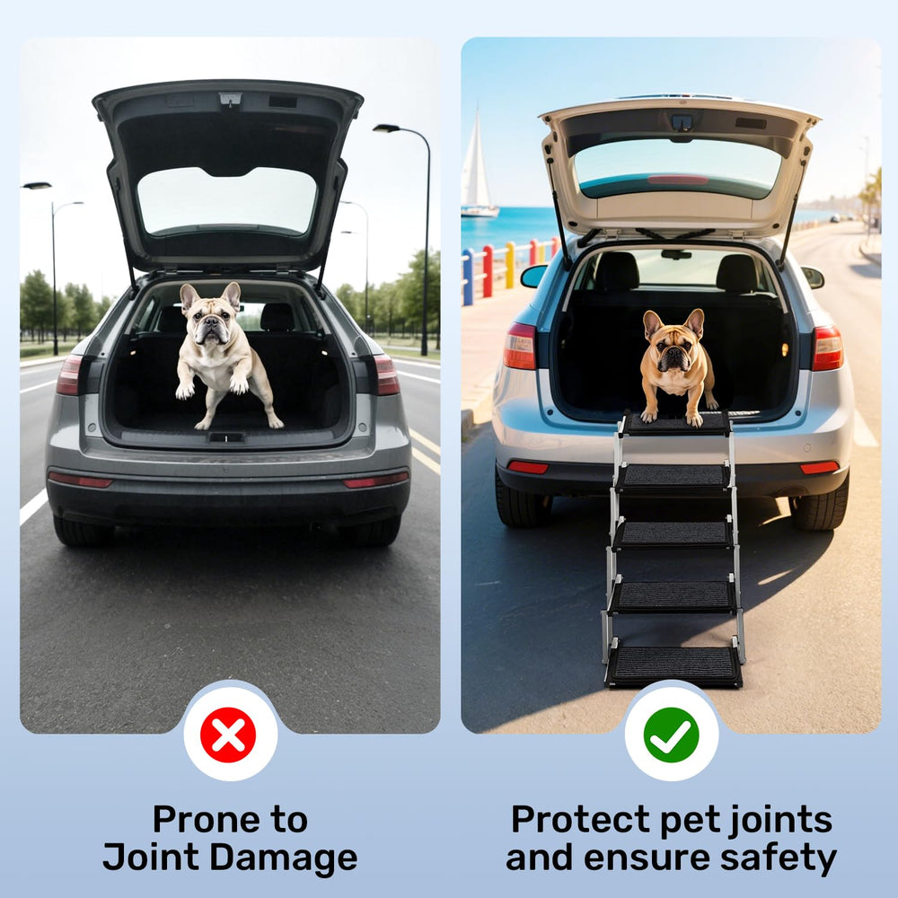 Heeyoo dog steps foldable design enables portable use on trips.