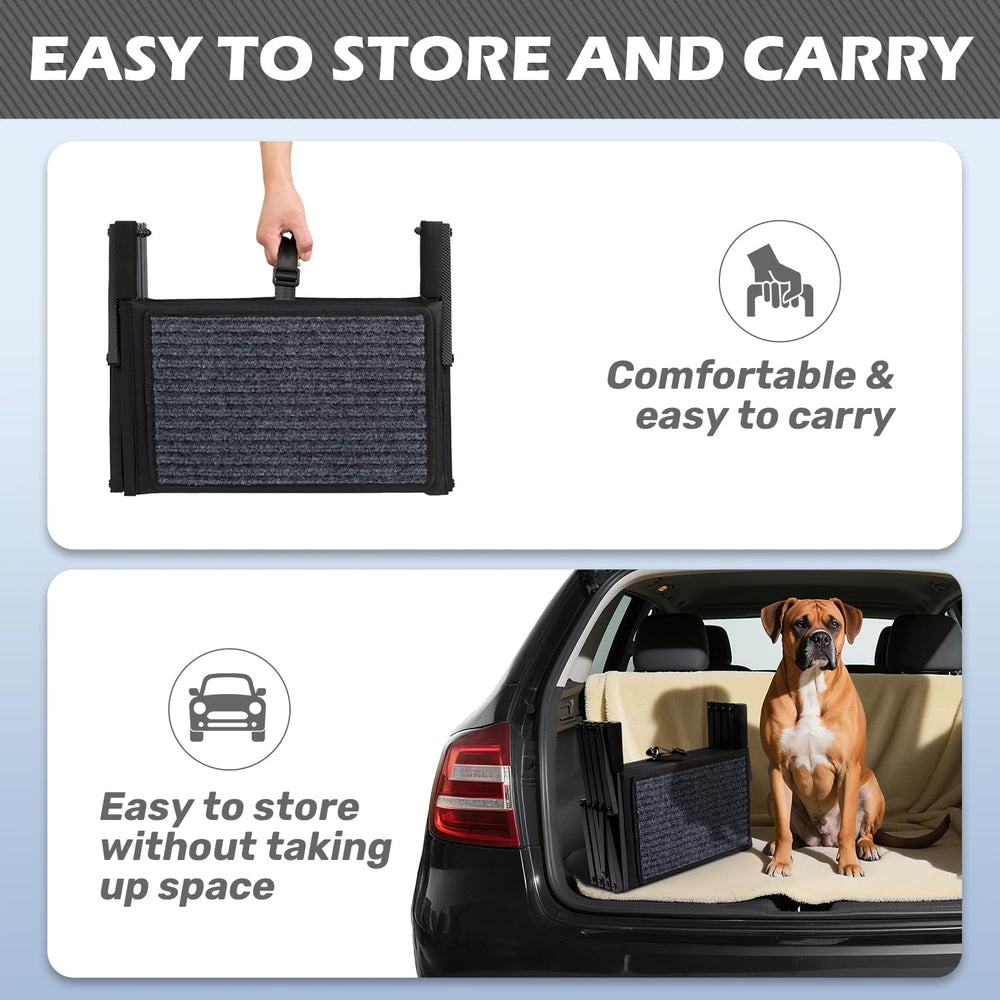 Heeyoo dog steps heavy-duty metal frame supports dogs up to 250 lbs