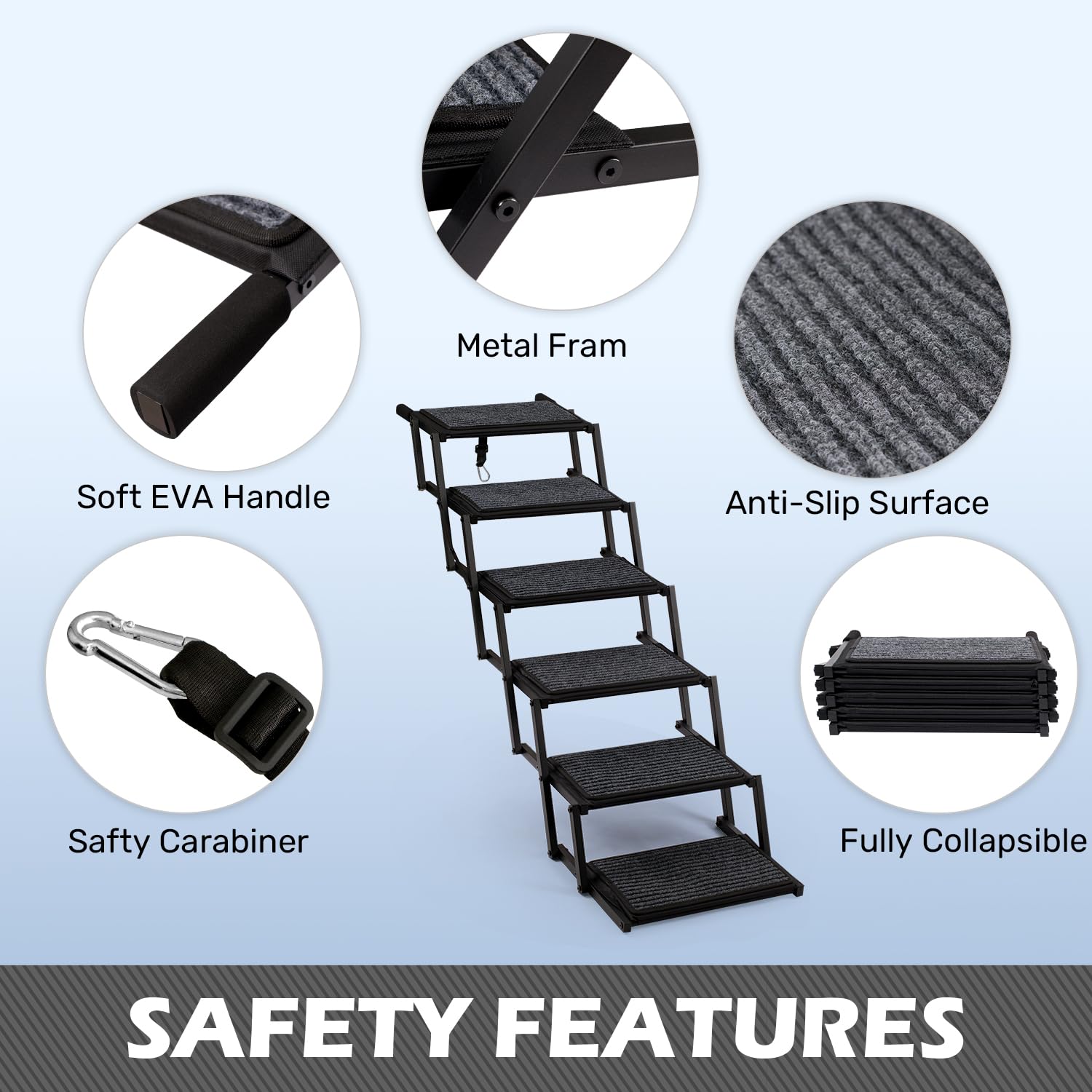 Heeyoo dog steps height adjustable to fit different vehicle heights