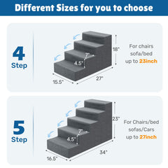 Heeyoo dog steps high-bed front view demonstrates stability for confident climbs.