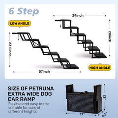 Heeyoo dog steps with non-slip rug surface for stable footing