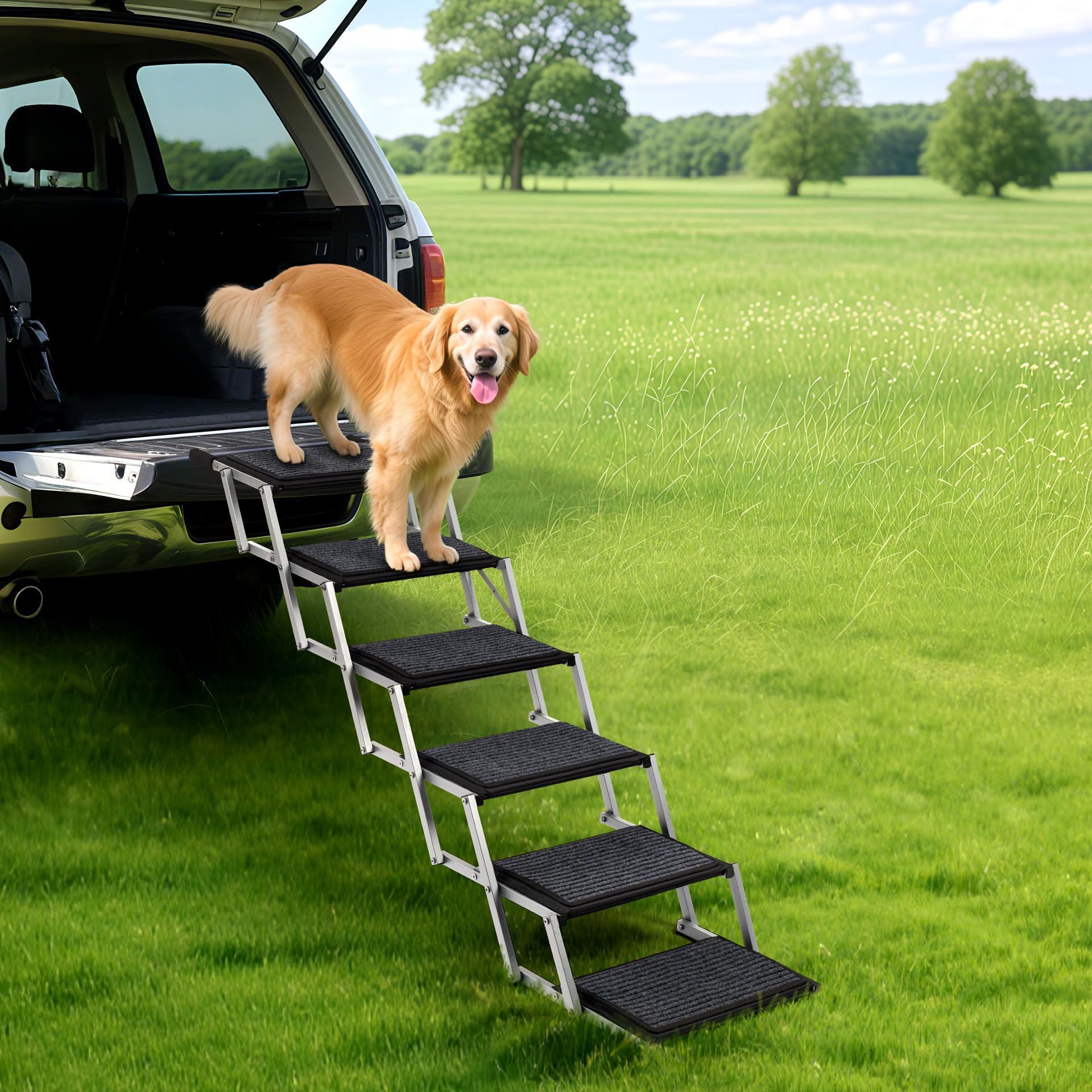 Heeyoo dog steps ready for road trips and daily rides.