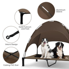 Heeyoo durable steel-frame cot supports active dogs outdoors