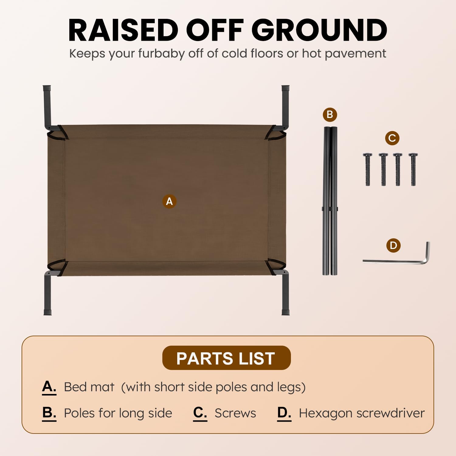 Heeyoo elevated dog bed-all-weather materials stand up to sun and rain