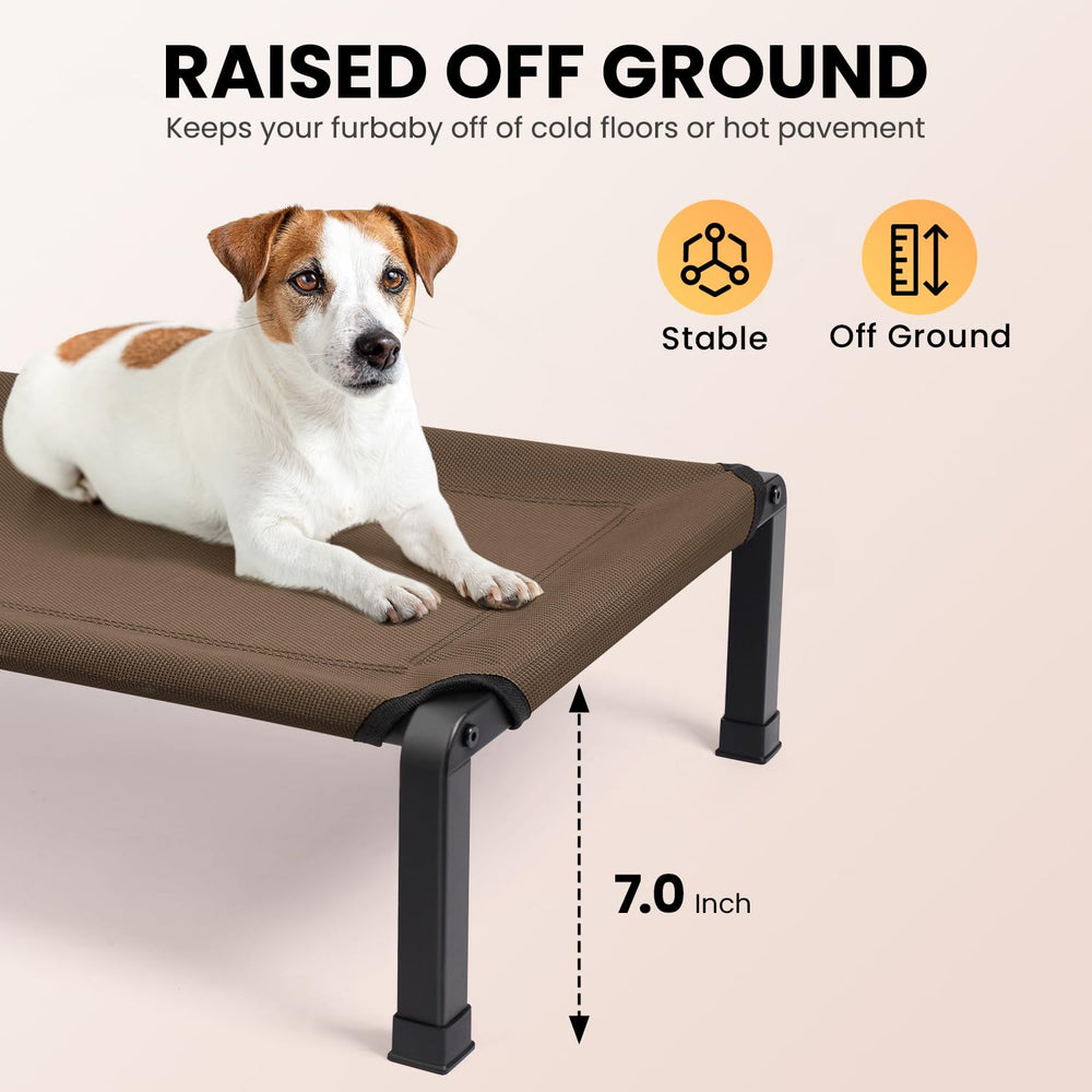 Heeyoo elevated dog bed enlarged rubber feet closeup shows non-slip stability