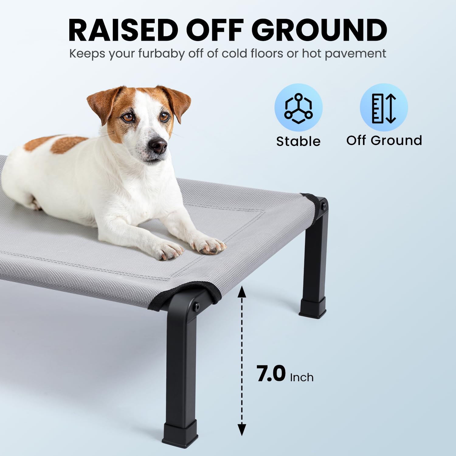 Heeyoo elevated dog bed rubber feet prevent slipping on floors
